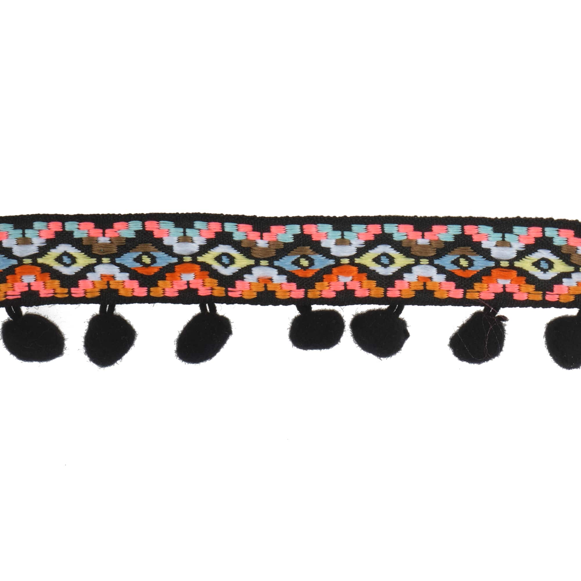 1.5" Jacquard Pom Pom Trim by Celebrate It